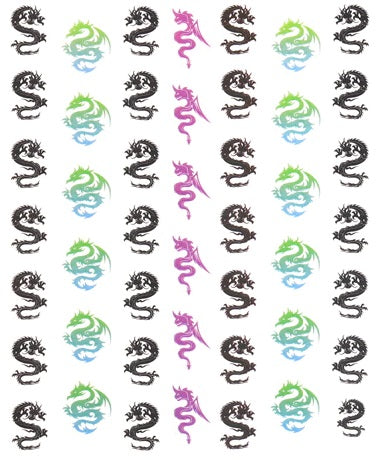 Dragon Snake Sticker Sheet - Green