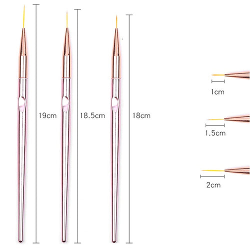 Rose Gold Striper Brush Set