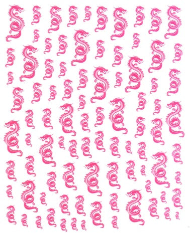 Dragon Snake Sticker Sheet - Pink
