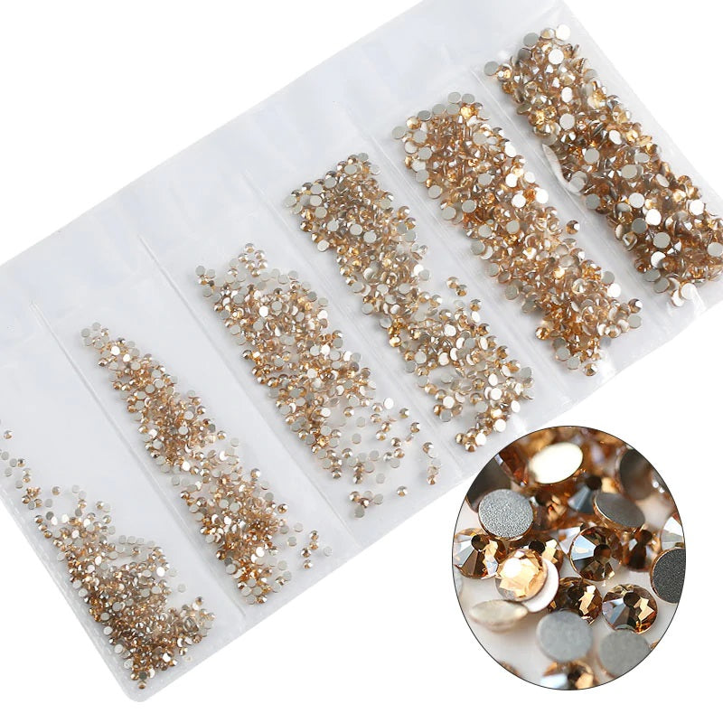 Multi Sized Rhinestone Pack - Champagne