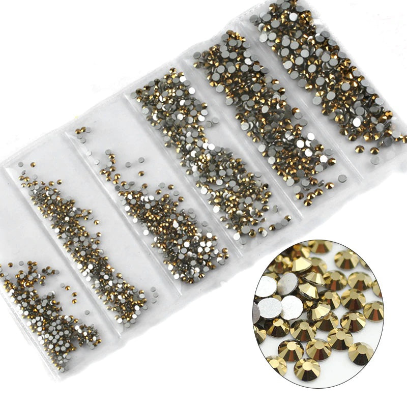Multi Sized Rhinestone Pack - Gold