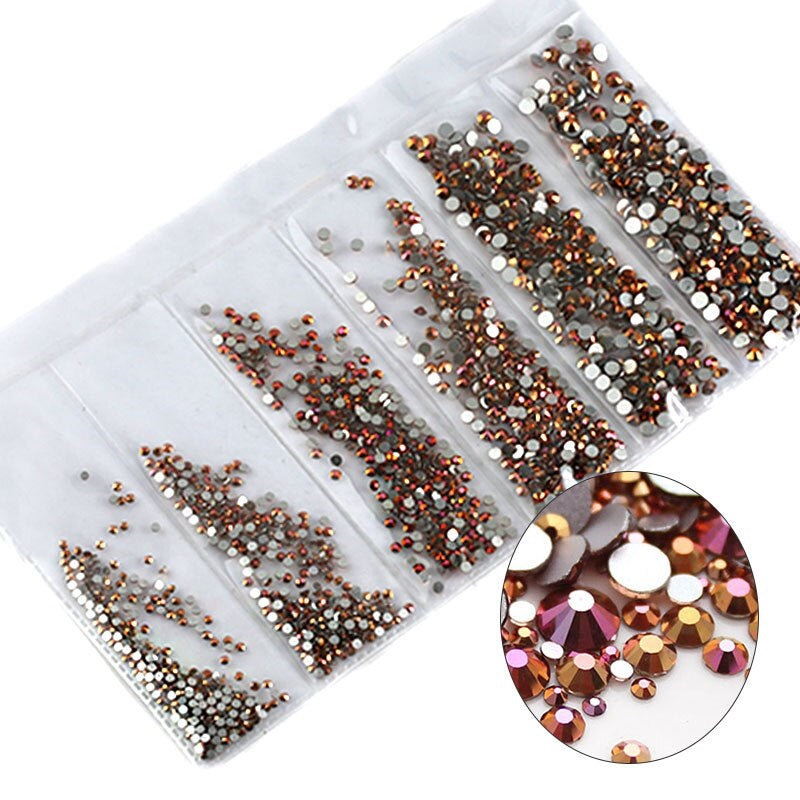 Multi Sized Rhinestone Pack - Rose Gold AB