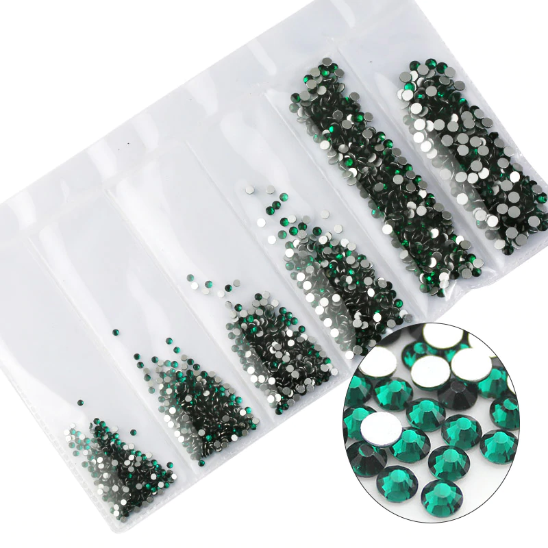 Multi Sized Rhinestone Pack - Emerald