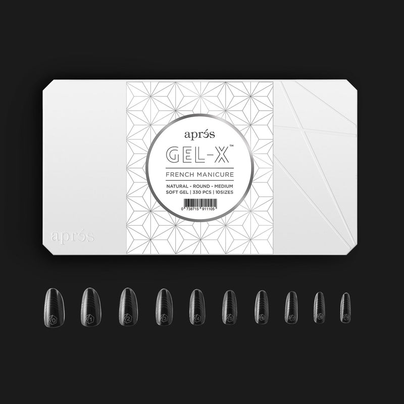 Apres Gel-X™ French Manicure Natural Round Medium Box of Tips