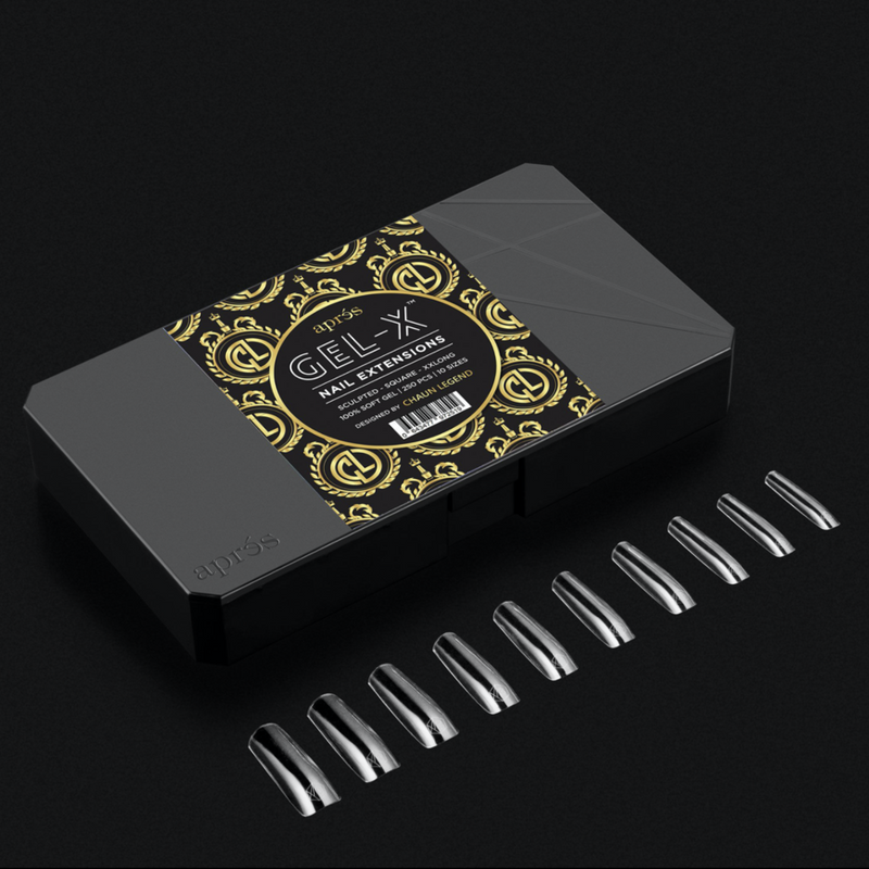 Chaun Legend x Apres Gel-X Tips - Sculpted Tapered Square XXLong