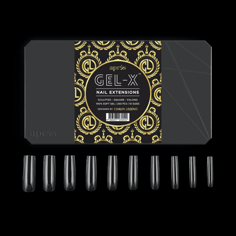 Chaun Legend x Apres Gel-X Tips - Sculpted Tapered Square XXLong