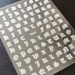 Old English Sticker Sheet - Various Colours