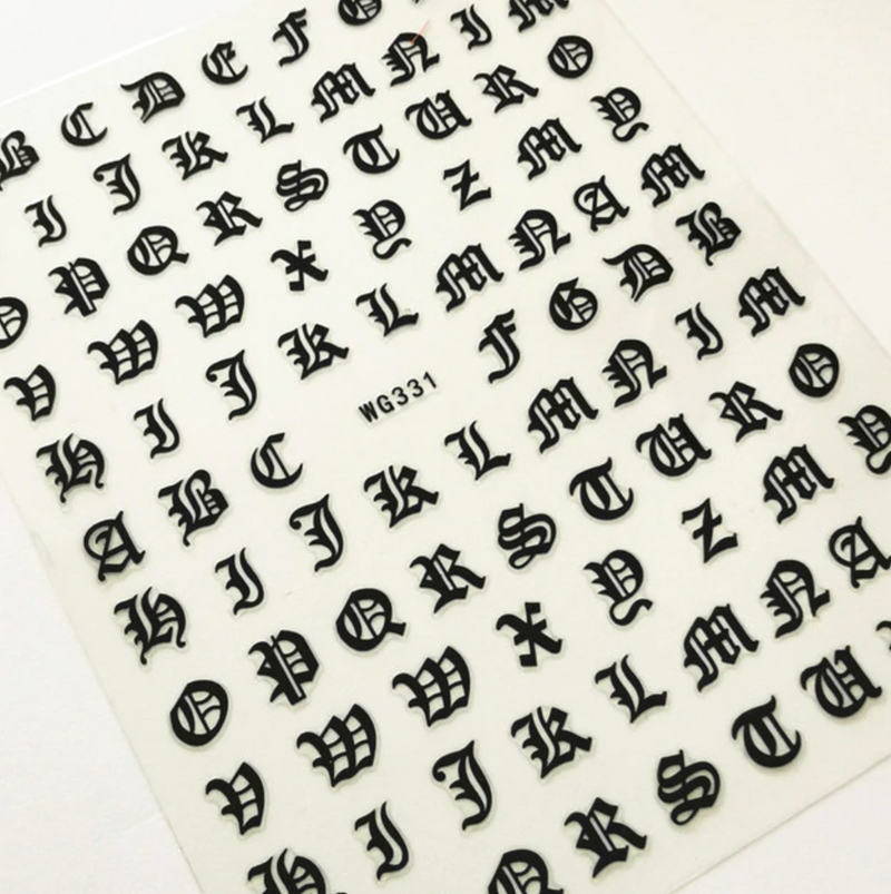 Old English Sticker Sheet - Various Colours