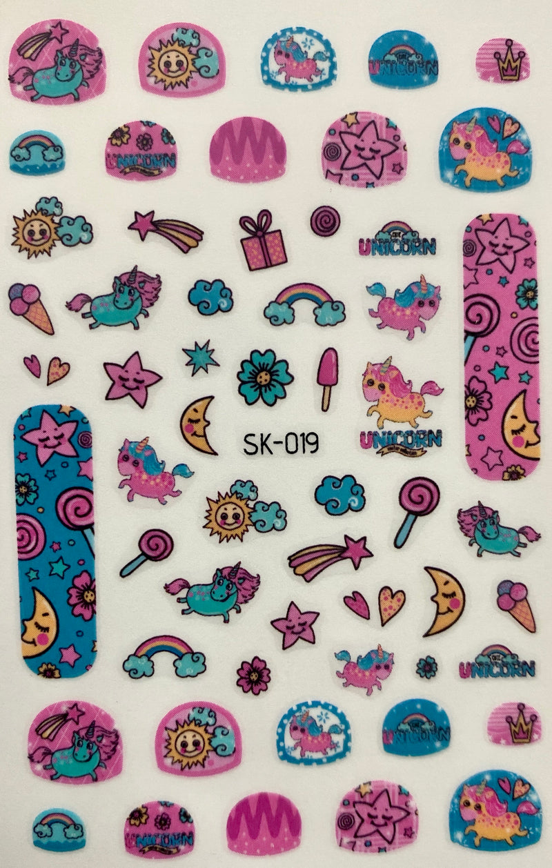 Pink + Turquoise Unicorn Sticker Sheet